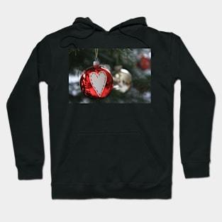 Christmas bauble with heart, red Hoodie